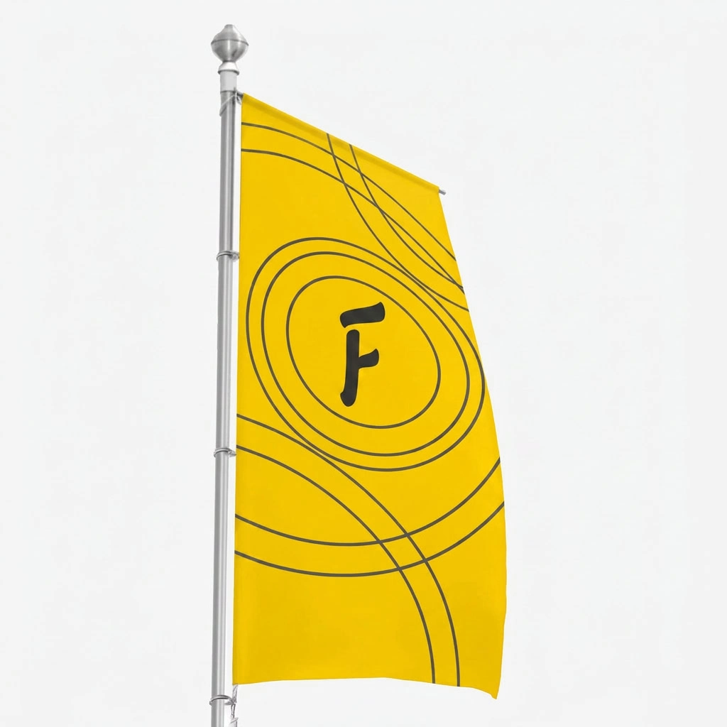 flaga_reklamowa_pionowa_karabinczyki_tunel_f6 Flaga reklamowa na maszt z nadrukiem — materiał 120 g/m² lub 155 g/m².